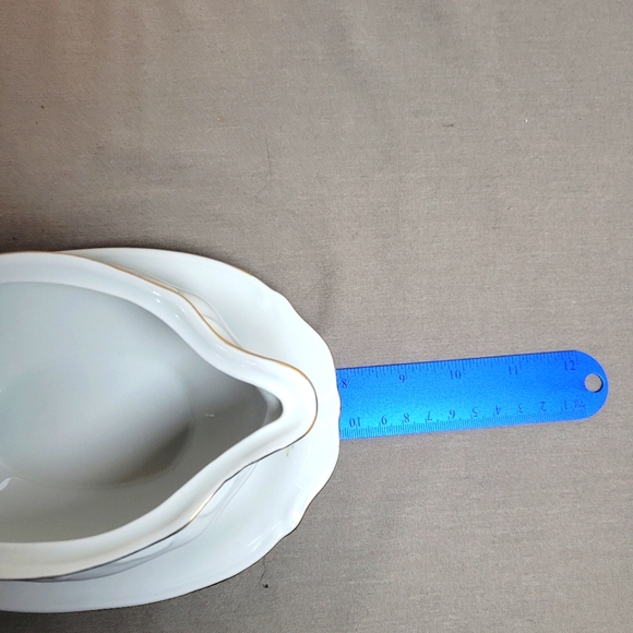 Chodziez Blue Floral Gravy Boat with Under Plate - Picture 9 of 10